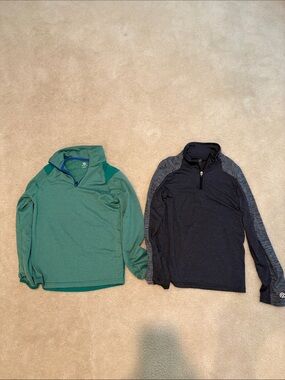 Champion Kids Pullover Sweatshirts - Green & Navy